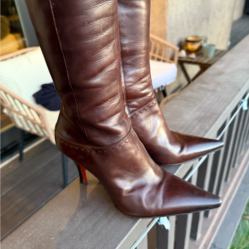 Santoni Leather Knee-High Boots size 7